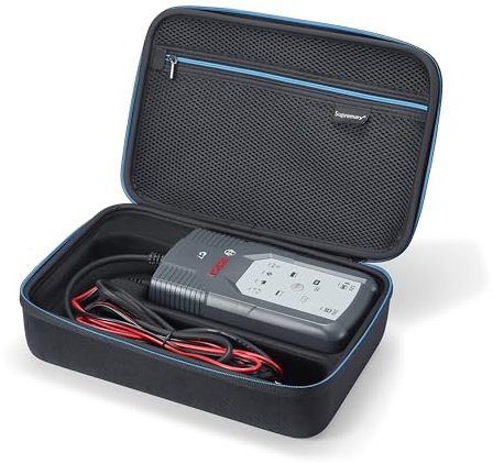 Supremery Tasche kompatibel mit Bosch C7 intelligentes und automatisches Batterieladegerät 12V-24V Auto Batterie Ladegerät Case mit Zubehör Fach für Haken,Schnellkupplungen