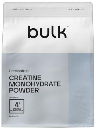 Bulk Creatine Monohydrate Powder, Passionfruit, 500g | Micronised Creatine Supplement for Strength, Power & Performance, Vegan, Easy to Dissolve