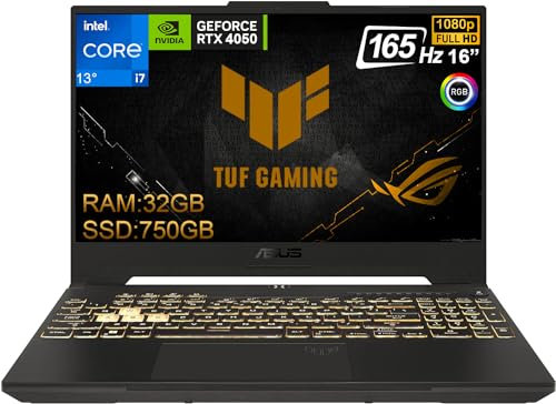 ASUS TUF Gaming F16, Notebook Display 16 FHD AG, 165Hz, Intel Core 13esima Gen i7-13650HX, RAM 32GB DDR5, SSD Pcie 1000GB,NVIDIA GeForce RTX 4060 8GB, Win 11, Tastiera RGB