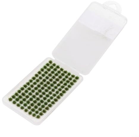 Modelado escénico realista con mechones adhesivos de césped estático, paquete de 104 racimos verdes tupidos (1)