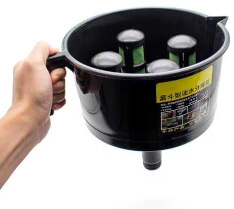 Jieotwice Bränslefilter, tratt olja-vattenseparation, 4 delar rostfritt stålfilter + teflon, bensin/diesel/fotogen, svart
