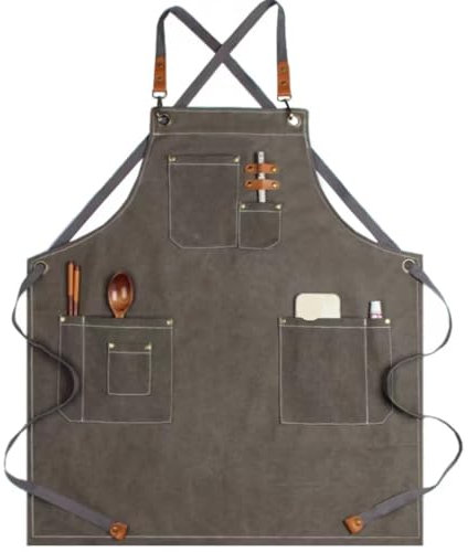 Heavy Duty Arbetsförkläde,Arbetsförkläde, Verktygsförkläde, Träbearbetningsförkläde Verktygsförkläde Heavy Duty Arbetsförkläden Unisex for kök, Vaxad canvasförkläde Trädgård, Keramik, Hantverksverksta