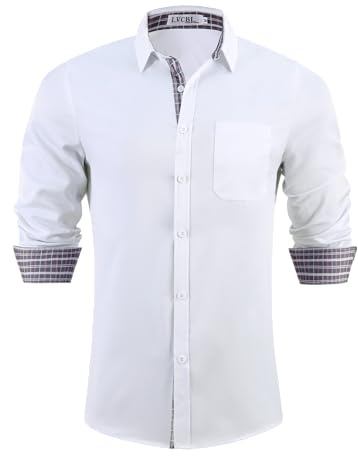 LVCBL Chemise Noel Homme - Chemise Homme de Noel, Décoration Festive pour Célébration Blanc XL