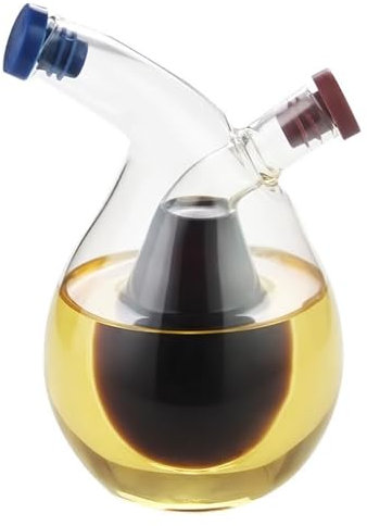 Glass Oil & Vinegar Dispenser | 2 in 1 Clear Glass Oil & Vinegar Bottle | A gorgeous and clear addition to any kitchen or tableware set.