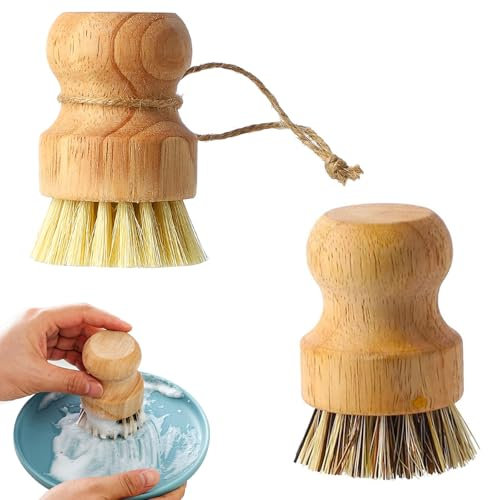 2 spazzole da cucina per verdure, spazzola per funghi, in legno, per pulire piatti, pentole, funghi o verdure in cucina