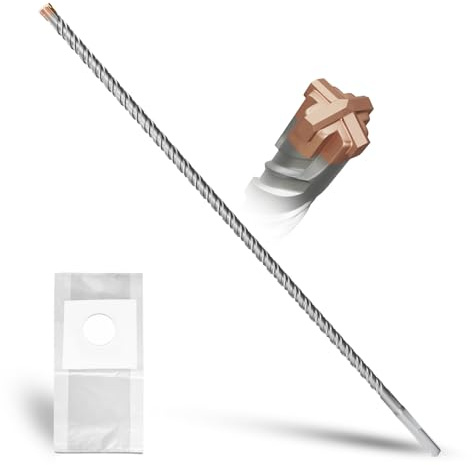 METOTY SDS Plus bohrer 10mm×460mm，mit 4 Hartmetallschneiden,Kopf mit Beschichtung,Steinbohrer,Hammerbohrer,Betonbohrer,Für Stein,Beton,Naturstein,Ziegelmauer