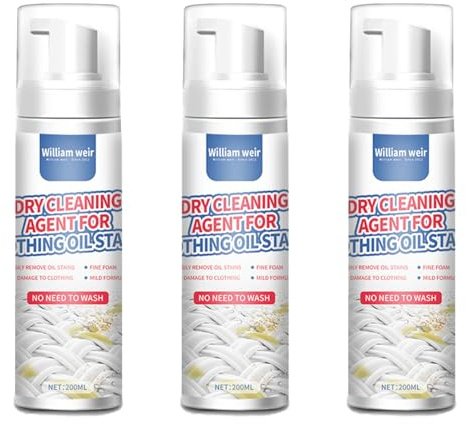 3 Bottles Dry Cleaning Agent Clothes,Dry Cleaner Cleaning Fluid For Laundry Stain Removal,At Home Stain Remover For Food Drinks Oil Stains(200ml*3)