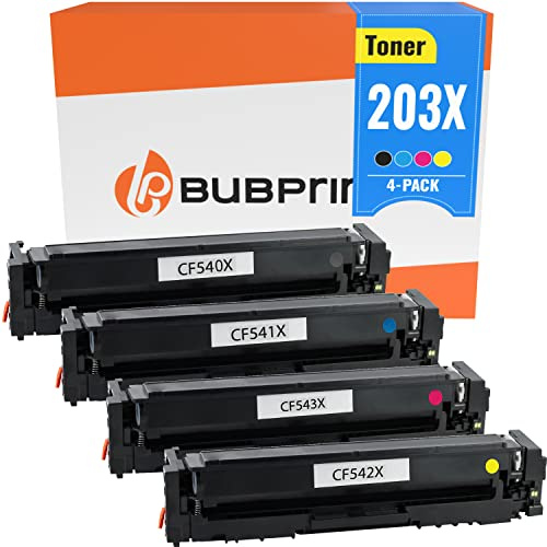 Bubprint 4-Pack Toner kompatibel als Ersatz für HP 203x 203a HP Color Laserjet Pro MFP M281fdw M254dw M254nw M254dnw M280nw M281fdn M281fw, m281fdw Toner