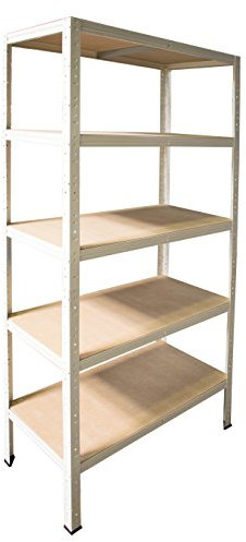 Shelf Creations BASIC Schwerlastregal 200x100x60cm weiß 5 Böden Steckregal Kellerregal Lagerregal Werkstattregal Archivregal Haushaltsregal Ordnerregal Metallregal Garagenregal Fachbodenregal