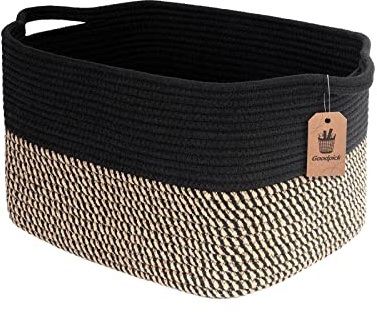 Goodpick Cube Storage Bins - Towel, Book, Cloth, Shoes, Closet Shelf Woven Baskets for Office, Baby Laundry, Toys, 13''x10''x9''
