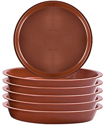 RNSUNH 6Pcs Plant Saucer 10 inch Durable Plant Tray Flower Pot Saucer Plastic Drip Trays Round Pallets for Indoors Outdoor Plant Container Accessories
