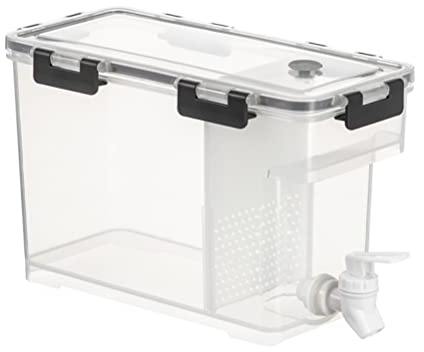 3.5L Slim Fridge Water Dispenser with Tap -Plastic Travel Desktop Container Beverage Tank Drink Refillable Shelf Great for Office Camping Drinks Cocktail