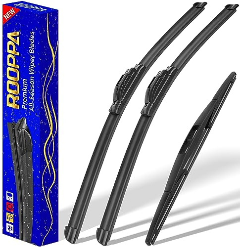 3 wipers Replacement for 2009-2020 Honda Fit, Windshield Wiper Blades Original Equipment Replacement - 28/14/14 (Set of 3) U/J HOOK
