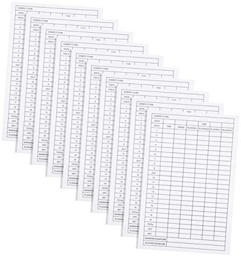 ABOOFAN 10stücke Golf Scorekarten Aus Beschichtetem Papier Und Tragbar Klare Punkteraster Für Einfache Aufzeichnung Vielseitiges Sportzubehör Für Outdoor-wettbewerbe Und Spielanalyse