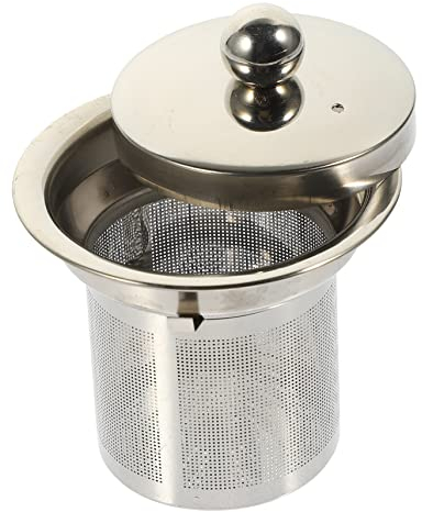 NAMOARLY Infuseur à Thé En Acier Inoxydable 304 Couvercle Filtre à Mailles Fines Accessoire Pour Théière Taille Moyenne Solide Et Pratique Thé En Vrac