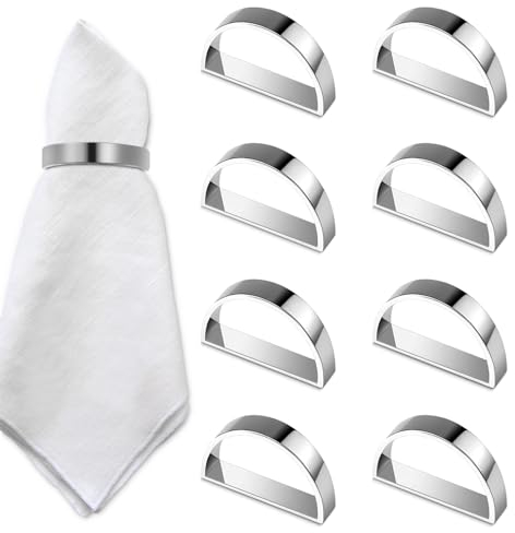 8 Pezzi Anelli Portatovaglioli, Portatovaglioli in Metallo, Portatovaglioli da Tavola Anelli per Tovaglioli da Tavola, Porta Tovaglioli Weihnachten, Partys, Anelli di Tovagliolo