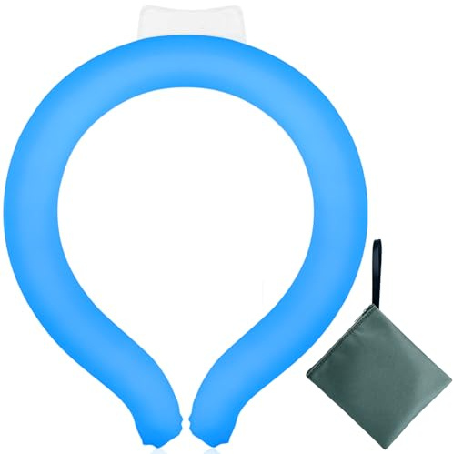 Neck CoolingTube with Insulated Bag, Reusable Ice Coolers Wearable Cooling Products, Neck Ice Coolers for HotWeather (Blue)