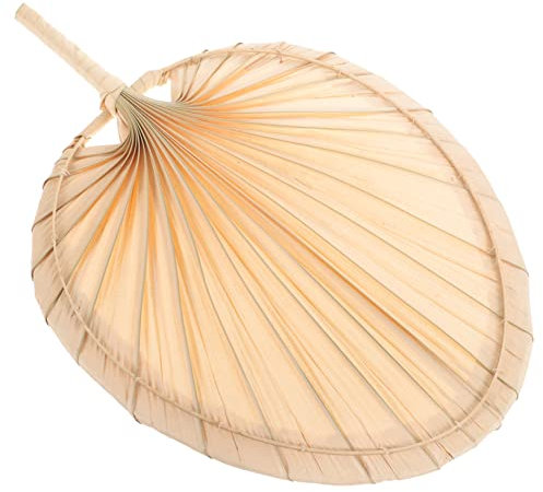 VALICLUD Fan De Quenouilles Ventilateur Portatif Éventail Naturel Éventail De Tissage à La Main Ventilateur Fait à La Main Éventail En Rotin à Main Éventail De Plage Feuilles De Palmier