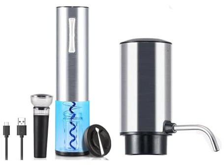 Set di apribottiglie per vino, con aeratore ricaricabile, in acciaio inox, adatto per varie occasioni