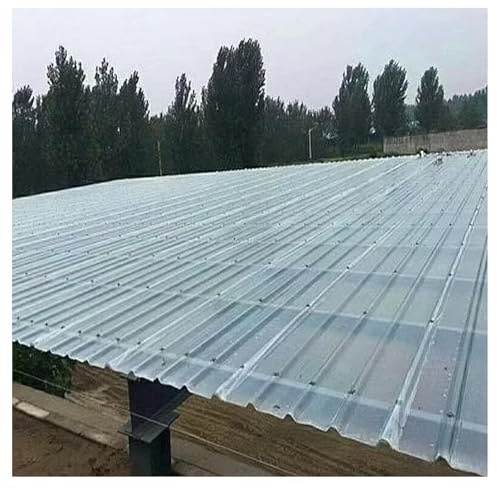 Lamiera Ondulata ,Fogli Pretagliati di Vetroresina Trasparenti ,Pannelli da Tetto per Pareti,Lamiera Profilata Lastre di Ricambio per Esterni Tettoia，Facile da piegare(7pcs,0.9*1.1M/35*43IN_1.5MM)