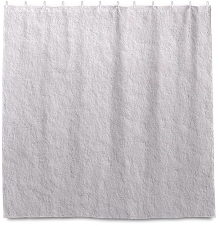 EtherSpher Tenda da doccia in tessuto di lino grigio chiaro decorativo impermeabile con gancio in poliestere lavabile in lavatrice tenda da doccia per bagno completo cortina para ba?o 182 x 183 cm