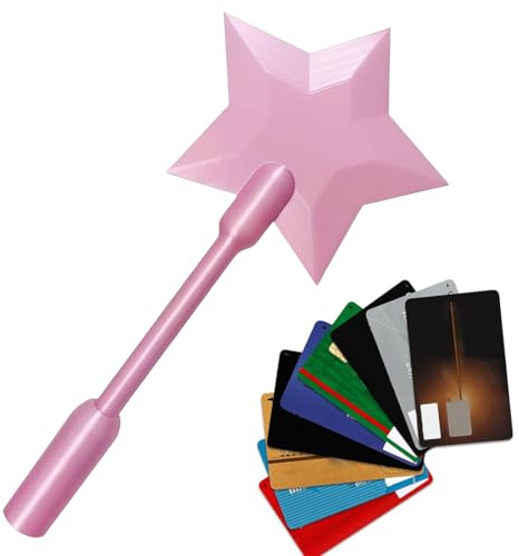 DOVBAN Bacchetta Porta Carte Di Credito,Porta Carte Di Pagamento Contactless,Bacchetta Magicas Stampata 3D Toccas Per Pagare,Regalo Divertente E Funzionale Per Bambini,Adulti(Rosa)