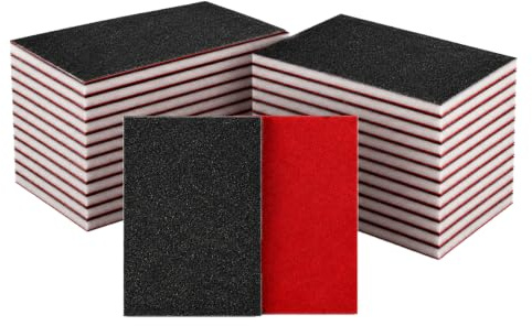24 PCS Esponjas de Lijado Duraderas para Uso en Seco y Húmedo,Lija para Madera,Granos 80-3000,Almohadillas Abrasivas Flexibles para Metal,Pintura,Tabiquería,Reparaciones de Carrocería