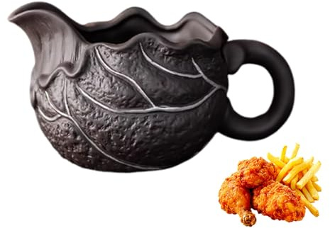Såskål med handtag, keramisk såskanna för servering, perfekt för mjölk, grädde, sojasås och såser, perfekt servis för hotell och kaféer, 9 flip-topp-paket