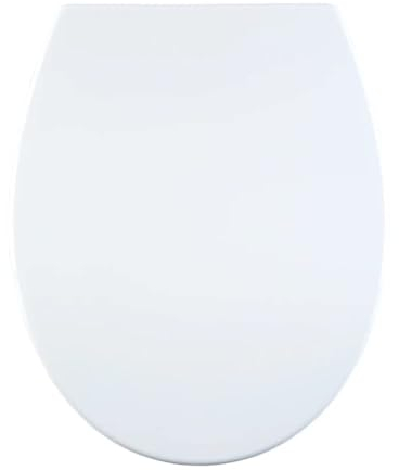 AQUALONA® Premium Thermoplastic Toilet Seat Soft Close Hardwearing Seat with One Button Hinge Release Oval Shaped Easy to Clean Simple Installation Top and Bottom Fittings (White - Oval Shaped)