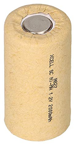 XCell batteria singola cella Sub-C Ni-MH 1,2 V 2000 mAh hp43sc2000p, Papp Cappotto