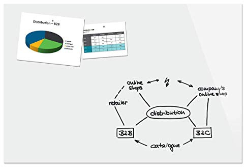 Be!Board B1500 Große Glas-Magnettafel/Whiteboard rein-weiß, 150 x 100 cm