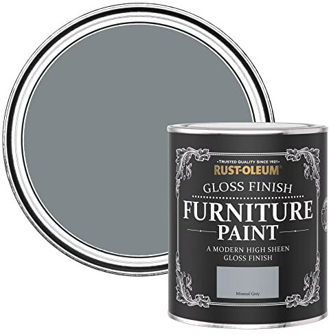 Rust-Oleum Grey Furniture Paint in Gloss Finish - Mineral Grey 750ml