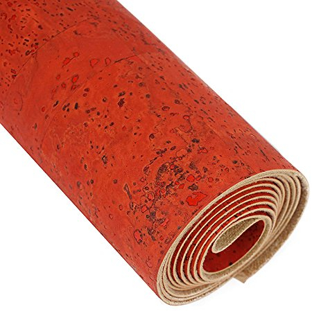 Kork, Korkstoff, Korkleder - natürlicher Rohstoff zum Nähen - viele Farben ca. 60 x 140 cm (Orangerot)