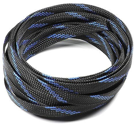 Othmro Manchon de Câble Gaine 5M Souple, Gaine Câble Tressée Extensible, Gestion des Câbles Rangement Tressée Fendue en Pet, Gestion de Câble Réglable, Protection Gestion des Câbles pour TV, PC, USB