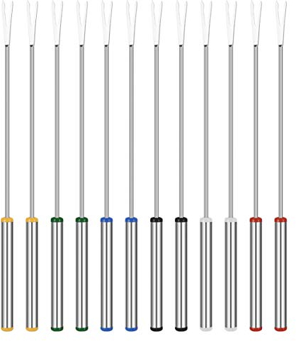 UPKOCH dessertgabel vorspeisen, Forchette Fonduta in Acciaio Inossidabile, Bastoncini per Arrostire Marshmallow, Forchette per Formaggio, Cioccolato, Fonduta (cm, Se
