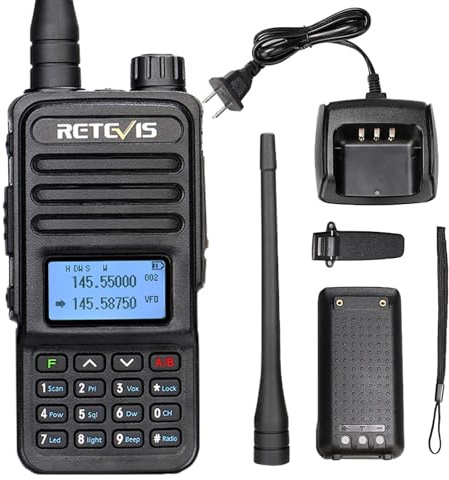 Retevis RT85 Ham Radio, Long Range 2 Way Radio | 2m/70cm Ham Radio, 200 Channels, LCD Display, Professional Two Way Radio for Outdoor Adventure, Hunting