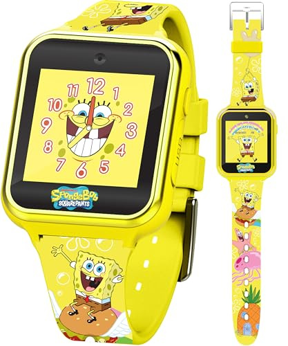 SpongeBob SquarePants Kids Smart Watch Touchscreen with Camera Games Stopwatch Alarm Fitness Tracker Photo Video Recorder – Fits Wrist Sizes 5.5 to 8