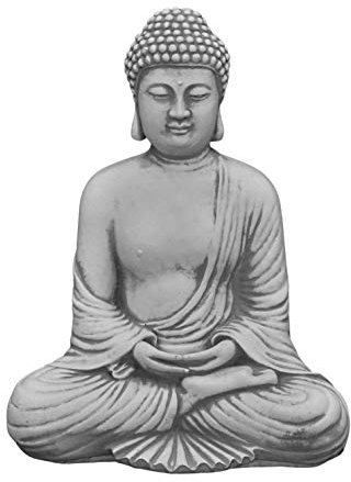 Gartendekoparadies.de Statue de petit Bouddha en pierre artificielle résistante au gel
