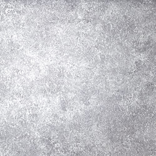 SOPHIE LAURENCE Silver Grey Metallic Wallpaper - Solid Thick Heavy Duty Designer Textured Wallpaper - Plain Shiny Modern Glitter Marble Effect (Sample)