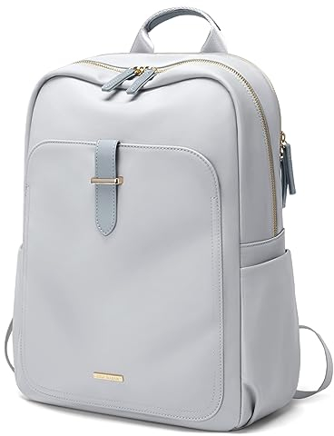 GOLF SUPAGS Rucksack Damen, Laptop Rucksack Damen Elegant 14 Zoll Schulrucksack Herren Tagesrucksack Arbeitsrucksack mit Laptopfach Backpack Causal Daypacks für Uni Travel Reise Hellgrau