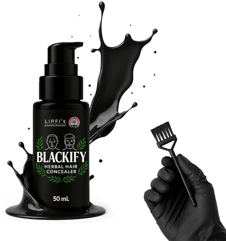 BLACKIFY – Correcteur Capillaire Naturel pour Cheveux Clairsemés et Zones Dégarnies | Crème Retouche Racines Longue Tenue aux Pigments Végétaux | Soin Capillaire Vegan pour Hommes et Femmes