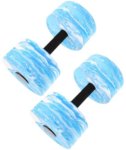 FOMIYES Lot de 2 Haltères Aquatiques Légères en EVA Bleu Blanc Camouflage 150X150X275 MM pour Entraînement en Piscine Aquagym et Natation Équipement D’Aquafitness Garçon et Filles