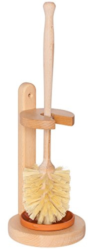 WC Bürste, Kosmetex Holz Klobürste mit WC Ständer aus Buchenholz, Bürste-Standard
