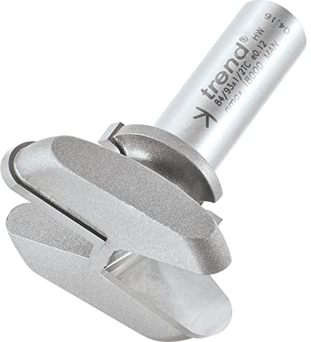 Trend Professional Drawer Pull Router Cutter Bit, 1/2 Inch Shank, 45mm Cut Diameter & 17mm Cut Length, Tungsten Carbide Tipped, 84/93X1/2TC