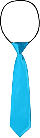 DonDon Kinder Krawatte im Seidenlook glänzend – 7,0 cm breit – mit elastischem Gummiband - türkis