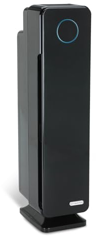 GermGuardian Air Purifier for Home with HEPA Pure Filter, for Wildfire Smoke, Pet Dander, Pollen, Odors, Large Rooms Up To 870 Sq. Ft., Removes 99.97% Pollutants, UV-C Light, 28, AC5350B, Black