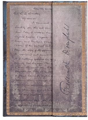 Carnet rigide Paperblanks Frederick Douglass, Lettre pour les Droits Civils Midi Ligné 144p.: Hardcover, Wrap Closure, 120 gsm, ribbon marker, memento pouch