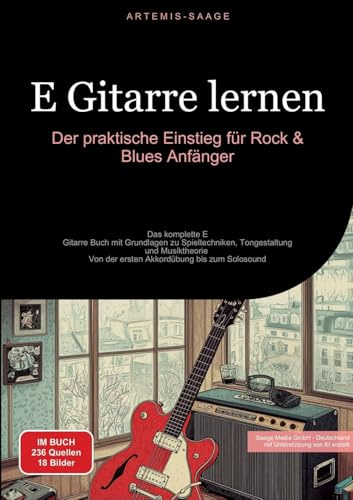 E-Gitarre lernen: Der praktische Einstieg für Rock & Blues Anfänger:Das komplette E-Gitarre Buch mit Grundlagen zu Spieltechniken, Tongestaltung und ... der ersten Akkordübung bis zum Solosound: 1