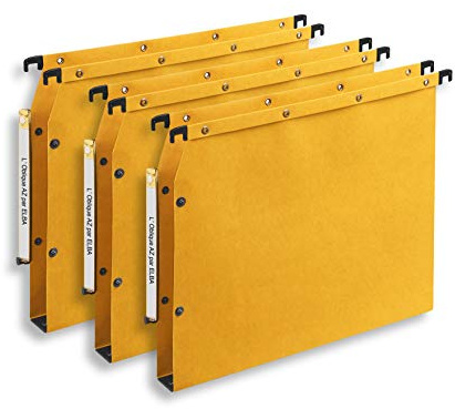 Elba Ultimate Carte Kraft Lot de 25 Dossiers Suspendus pour Armoire A4 Fond 30mm Jaune