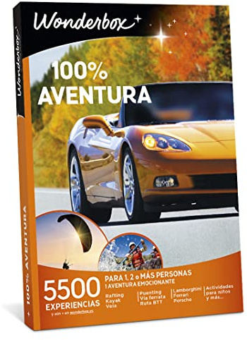 Wonderbox - Caja Regalo 100% Aventura - Vive Experiencias Únicas Y Utiliza Medios De Transporte Únicos. Increíble Ideas Regalo Mujer, Ideas Regalo Hombre, Regalos Navidad | 1 experienca a elegir - Más de 5000 experiencias - Actividades en el agua, en el aire, por tierra o pilotaje
